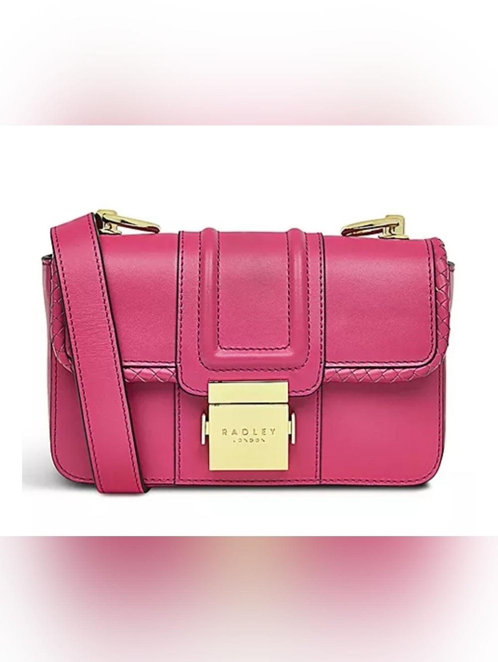NWT RADLEY LONDON Pink Leather Crossbody Bag with Gold Hardware